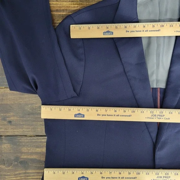 Pronto Uomo Platinum Men's Sport Coat Blazer Two Button Navy Wool Blend 50R